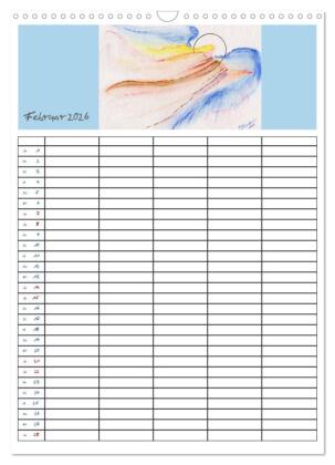 Engelhafter Familienplaner (Wandkalender 2026 DIN A3 hoch), CALVENDO Monatskalender