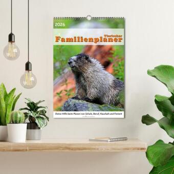 Tierischer Familienplaner (Wandkalender 2026 DIN A3 hoch), CALVENDO Monatskalender