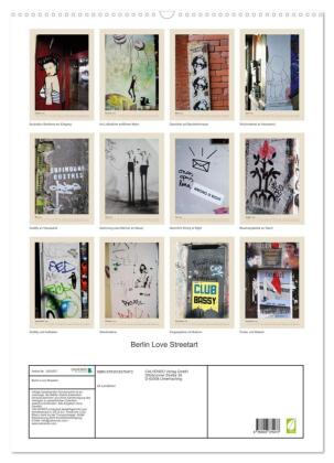 Berlin Love Streetart (Wandkalender 2026 DIN A2 hoch), CALVENDO Monatskalender