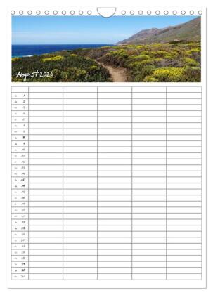 Kalifornien - Familienplaner 2026 (Wandkalender 2026 DIN A4 hoch), CALVENDO Monatskalender