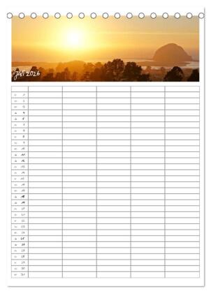 Kalifornien - Familienplaner 2026 (Tischkalender 2026 DIN A5 hoch), CALVENDO Monatskalender