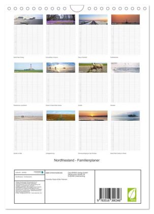 Nordfriesland - Familienplaner (Wandkalender 2026 DIN A4 hoch), CALVENDO Monatskalender