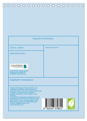 Engelhafter Familienplaner (Tischkalender 2026 DIN A5 hoch), CALVENDO Monatskalender
