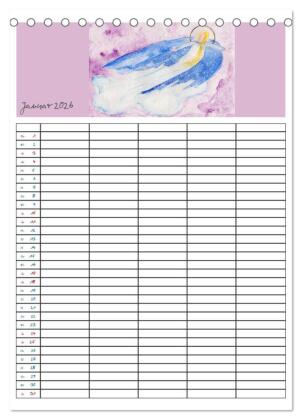 Engelhafter Familienplaner (Tischkalender 2026 DIN A5 hoch), CALVENDO Monatskalender