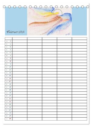 Engelhafter Familienplaner (Tischkalender 2026 DIN A5 hoch), CALVENDO Monatskalender