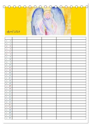 Engelhafter Familienplaner (Tischkalender 2026 DIN A5 hoch), CALVENDO Monatskalender
