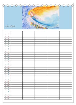 Engelhafter Familienplaner (Tischkalender 2026 DIN A5 hoch), CALVENDO Monatskalender
