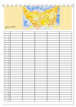 Engelhafter Familienplaner (Tischkalender 2026 DIN A5 hoch), CALVENDO Monatskalender