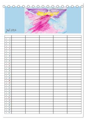 Engelhafter Familienplaner (Tischkalender 2026 DIN A5 hoch), CALVENDO Monatskalender