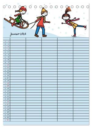 Fröhlicher Familienplaner (Tischkalender 2026 DIN A5 hoch), CALVENDO Monatskalender