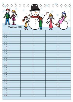 Fröhlicher Familienplaner (Tischkalender 2026 DIN A5 hoch), CALVENDO Monatskalender