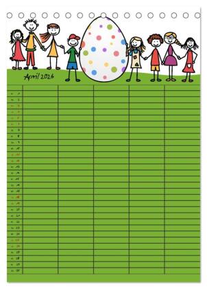 Fröhlicher Familienplaner (Tischkalender 2026 DIN A5 hoch), CALVENDO Monatskalender