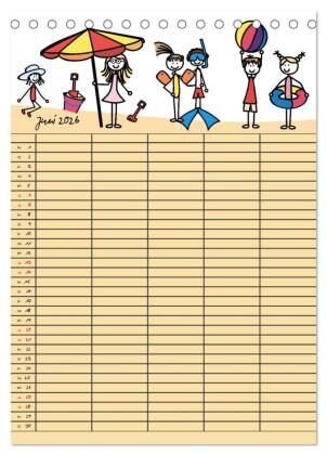 Fröhlicher Familienplaner (Tischkalender 2026 DIN A5 hoch), CALVENDO Monatskalender