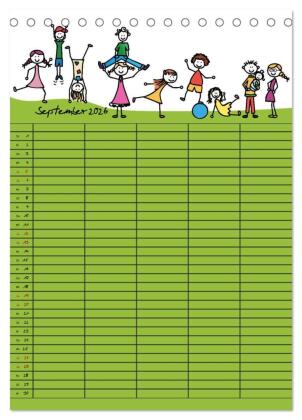 Fröhlicher Familienplaner (Tischkalender 2026 DIN A5 hoch), CALVENDO Monatskalender