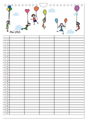 Fröhlicher Familienplaner (Wandkalender 2026 DIN A4 hoch), CALVENDO Monatskalender