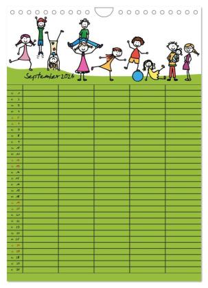 Fröhlicher Familienplaner (Wandkalender 2026 DIN A4 hoch), CALVENDO Monatskalender