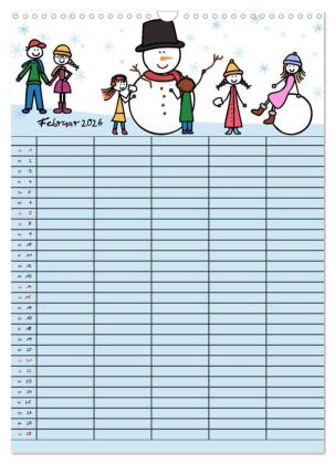 Fröhlicher Familienplaner (Wandkalender 2026 DIN A3 hoch), CALVENDO Monatskalender