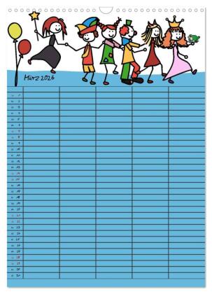 Fröhlicher Familienplaner (Wandkalender 2026 DIN A3 hoch), CALVENDO Monatskalender