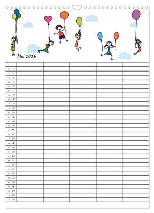 Fröhlicher Familienplaner (Wandkalender 2026 DIN A3 hoch), CALVENDO Monatskalender