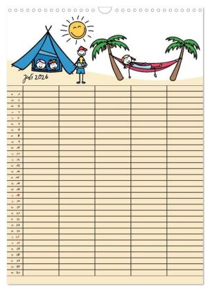 Fröhlicher Familienplaner (Wandkalender 2026 DIN A3 hoch), CALVENDO Monatskalender