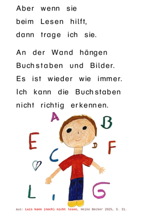 Luis kann (noch) nicht lesen