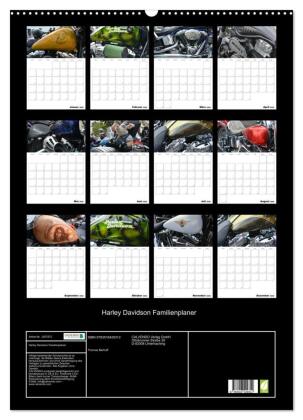 Harley Davidson Familienplaner (Wandkalender 2026 DIN A2 hoch), CALVENDO Monatskalender