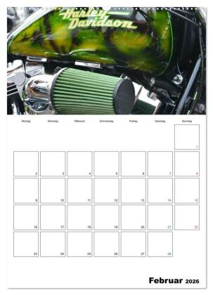 Harley Davidson Familienplaner (Wandkalender 2026 DIN A2 hoch), CALVENDO Monatskalender