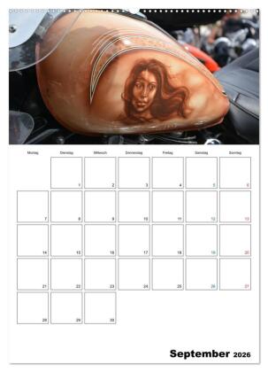Harley Davidson Familienplaner (Wandkalender 2026 DIN A2 hoch), CALVENDO Monatskalender