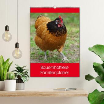 Bauernhoftiere Familienplaner (Wandkalender 2026 DIN A2 hoch), CALVENDO Monatskalender
