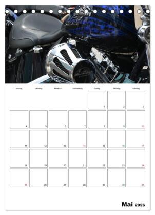 Harley Davidson Familienplaner (Tischkalender 2026 DIN A5 hoch), CALVENDO Monatskalender