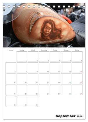 Harley Davidson Familienplaner (Tischkalender 2026 DIN A5 hoch), CALVENDO Monatskalender