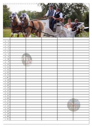Haflinger Pferde - Stall- und Familienplaner 2026 (Wandkalender 2026 DIN A2 hoch), CALVENDO Monatskalender