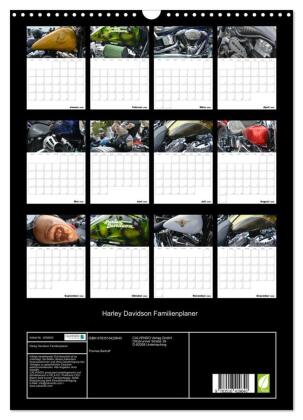 Harley Davidson Familienplaner (Wandkalender 2026 DIN A3 hoch), CALVENDO Monatskalender