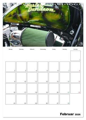 Harley Davidson Familienplaner (Wandkalender 2026 DIN A3 hoch), CALVENDO Monatskalender