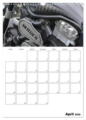 Harley Davidson Familienplaner (Wandkalender 2026 DIN A3 hoch), CALVENDO Monatskalender