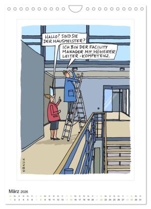 Betongold lacht - Cartoons (Wandkalender 2026 DIN A4 hoch), CALVENDO Monatskalender