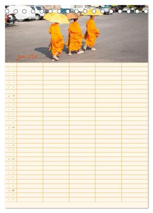 EXOTISCHES SÜDOSTASIEN - Familienplaner 2026 (Tischkalender 2026 DIN A5 hoch), CALVENDO Monatskalender