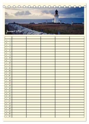 Urlaubsparadiese - Familienplaner (Tischkalender 2026 DIN A5 hoch), CALVENDO Monatskalender