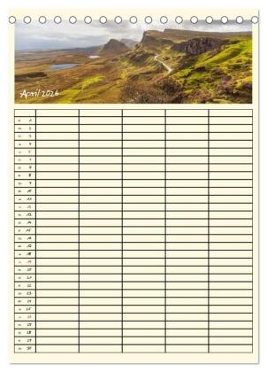 Urlaubsparadiese - Familienplaner (Tischkalender 2026 DIN A5 hoch), CALVENDO Monatskalender