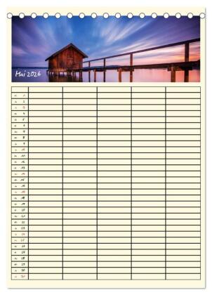 Urlaubsparadiese - Familienplaner (Tischkalender 2026 DIN A5 hoch), CALVENDO Monatskalender
