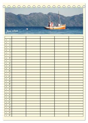 Urlaubsparadiese - Familienplaner (Tischkalender 2026 DIN A5 hoch), CALVENDO Monatskalender