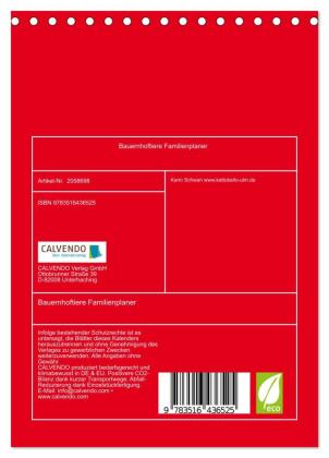 Bauernhoftiere Familienplaner (Tischkalender 2026 DIN A5 hoch), CALVENDO Monatskalender