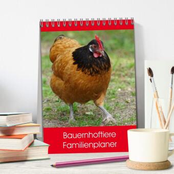 Bauernhoftiere Familienplaner (Tischkalender 2026 DIN A5 hoch), CALVENDO Monatskalender