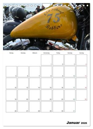 Harley Davidson Familienplaner (Wandkalender 2026 DIN A4 hoch), CALVENDO Monatskalender