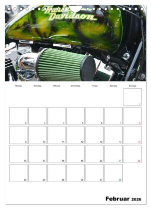 Harley Davidson Familienplaner (Wandkalender 2026 DIN A4 hoch), CALVENDO Monatskalender