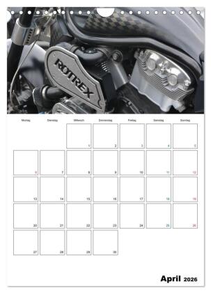Harley Davidson Familienplaner (Wandkalender 2026 DIN A4 hoch), CALVENDO Monatskalender
