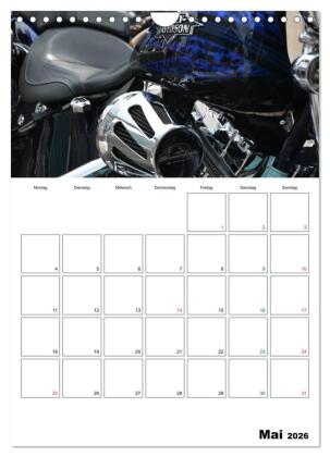 Harley Davidson Familienplaner (Wandkalender 2026 DIN A4 hoch), CALVENDO Monatskalender