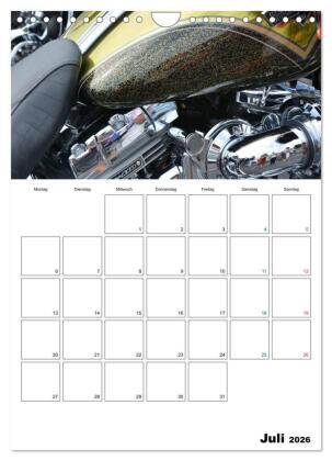 Harley Davidson Familienplaner (Wandkalender 2026 DIN A4 hoch), CALVENDO Monatskalender