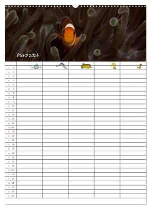 Der Unterwasser Familienplaner 2026 (Wandkalender 2026 DIN A2 hoch), CALVENDO Monatskalender