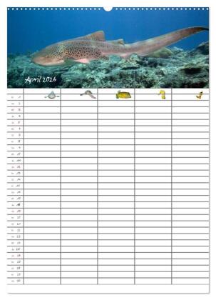 Der Unterwasser Familienplaner 2026 (Wandkalender 2026 DIN A2 hoch), CALVENDO Monatskalender